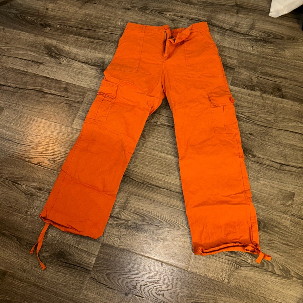 Orange cargo pants